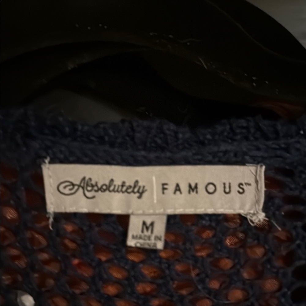 Absolutely Famous Blue and Yellow Knit Cardigan Sweater - Picture 2 of 4